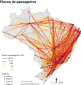 Image 116Passenger flow between the main airports in Brazil (2001). (from Transport in Brazil)