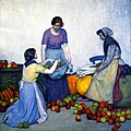 Les Pommes or Apples, 1914. Detroit Institute of Arts, oil on canvas, 59 3/8 × 59 1/4 inches. Award winning painting from the Panama-Pacific Exposition.[76]