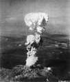 Image 21The mushroom cloud of the detonation of Little Boy, the first nuclear attack in history, on 6 August 1945 over Hiroshima, igniting the nuclear age with the international security dominating thread of mutual assured destruction in the latter half of the 20th century. (from 20th century)