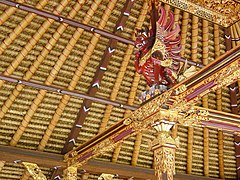 A winged lion as a decoration of the roof interior.
