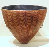 Bowl with exterior painted scallop decoration, Qustul, Cemetery V, tomb 67, A-Group, 3800-3000 BCE, ceramic - Oriental Institute Museum, University of Chicago