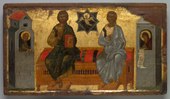 Icon of the New Testament Trinity; circa 1450; tempera and gold on wood panel (poplar); Cleveland Museum of Art (Cleveland, Ohio, US)