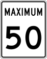 Höchstge­schwin­dig­keit 50 km/h (Kanada)