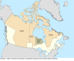 Map of the change to Canada on October 2, 1895