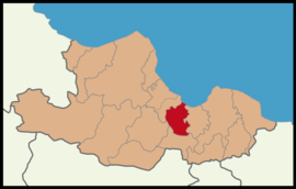 Map showing Canik District in Samsun Province