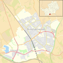Borehamwood is located in Elstree and Borehamwood