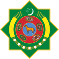 Wappen Turkmenistans mit Yanardag