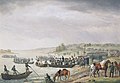 Lithograph depicting Prince Eugene of Beauharnis crossing the river Neman 1812