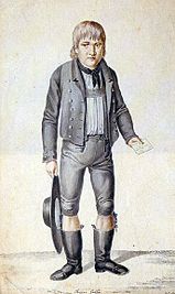 Der junge Kaspar Hauser, getuschte Federzeichnung von Johann Georg Laminit (1775–1848)