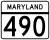 Maryland Route 490 marker