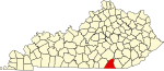State map highlighting McCreary County