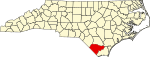 State map highlighting Columbus County