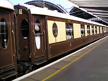 Former Brighton Belle Pullman carriage at London Victoria, now part of the Venice-Simplon Orient Express fleet