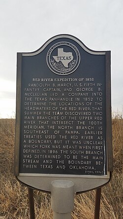 Red River Expedition of 1852 - Pampa - Gray County ~ Marker Number: 4217