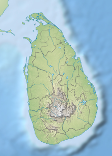 Map showing the location of Yala National Park