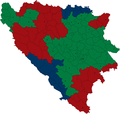 Map of the first Bosniak proposal on federalisation of Bosnia and Herzegovina, from 25 June 1991.