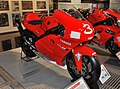 The Marlboro Yamaha YZR-M1, ridden by Max Biaggi in the 2002 season on display. The Marlboro logo's have been removed on this bike.