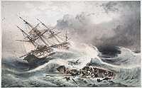 Loss of a longboat of Algésiras in a storm, 9 August 1831.
