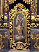 A Western-style icon of the archangel Michael in the Greek Catholic Iconostasis of the Cathedral of Hajdúdorog