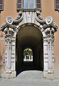Baroque portal of a private palace in Brescia