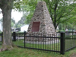 The monument commemorating the Battle of Cook's Mills.