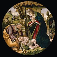 Alessandro Botticelli, The Adoration of the Christ Child * (c. 1500), 120.7 cm. diameter