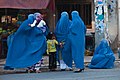 A group of burqa-wearing women in Herat