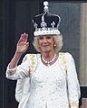 Queen Camilla wearing the altered crown at her coronation in 2023
