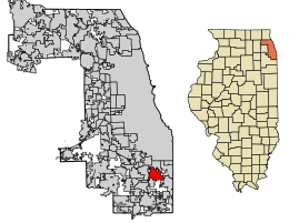 Location of South Holland in Cook County, Illinois.