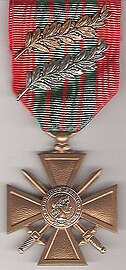 Croix de guerre 1939–1945 mit zwei Palmenzweigen