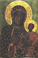An icon of the Black Madonna of Częstochowa, one of the national symbols of Poland.