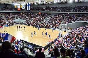 Qualifikationsspiel zur Basketball-Europameisterschaft der Damen 2019 am 14. Februar 2018 zwischen Frankreich und Finnland (90:40)