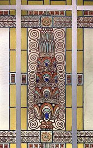 Ceramic tile decoration by Galileo Chini, with influence of Vienna Secession
