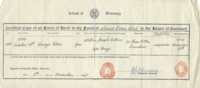 A Guernsey birth certificate