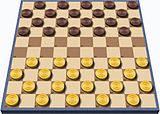 10x10 board, starting position in international draughts