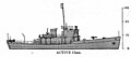 The US Office of Naval Intelligence recognition image for the Active-class cutter during 1943.