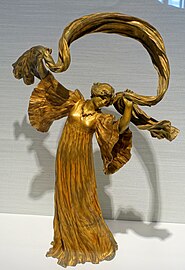 Dancer with a Scarf, made for the Manufacture nationale de Sèvres, France, by Agathon Léonard (1898)