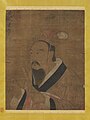 Portrait of Emperor Wu of Liang wearing a tongtianguan