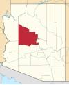 State map highlighting Yavapai County