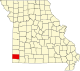 A state map highlighting Newton County in the southwestern part of the state.