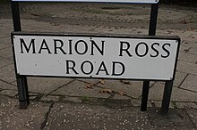 Marion Ross Road sign
