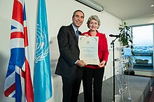 Nasser David Khalili awarded UNESCO Goodwill Ambassador title by Irina Bokova
