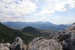 View of Supramonte mountain range, located in the province