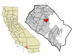 Location in Orange County and the state of California