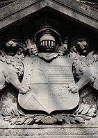 Composite Bibescu arms, with Văcărescu arms in the 4th quarter; family crypt, Père Lachaise