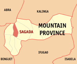 Map of Mountain Province with Sagada highlighted