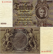 1000 RM, 1936, Reichsbank­direktorium