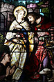 Stained-glass portrayal of St. Elizabeth's miracle of the roses at St Patrick's Basilica, Ottawa