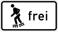 Zusatzzeichen 1020-13 Inline-Skaten und Rollschuhfahren frei