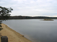 Echo artificial lake in Zwierzyniec, Poland